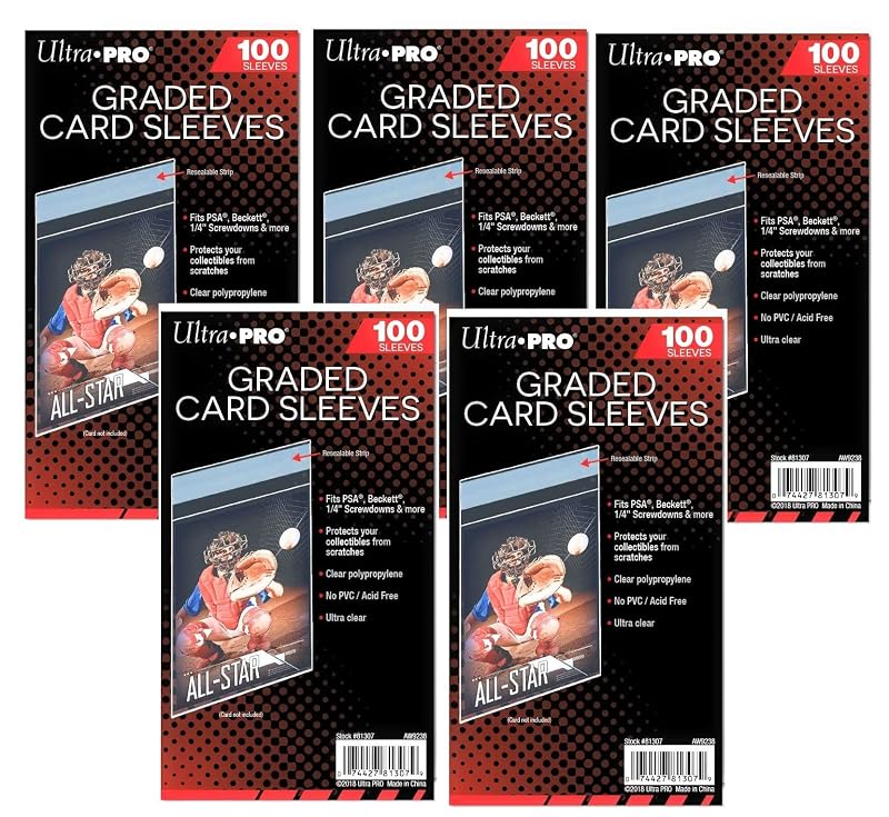 Ultra Pro Graded Card Sleeves 100 Pack - Resealable, Archival-Grade