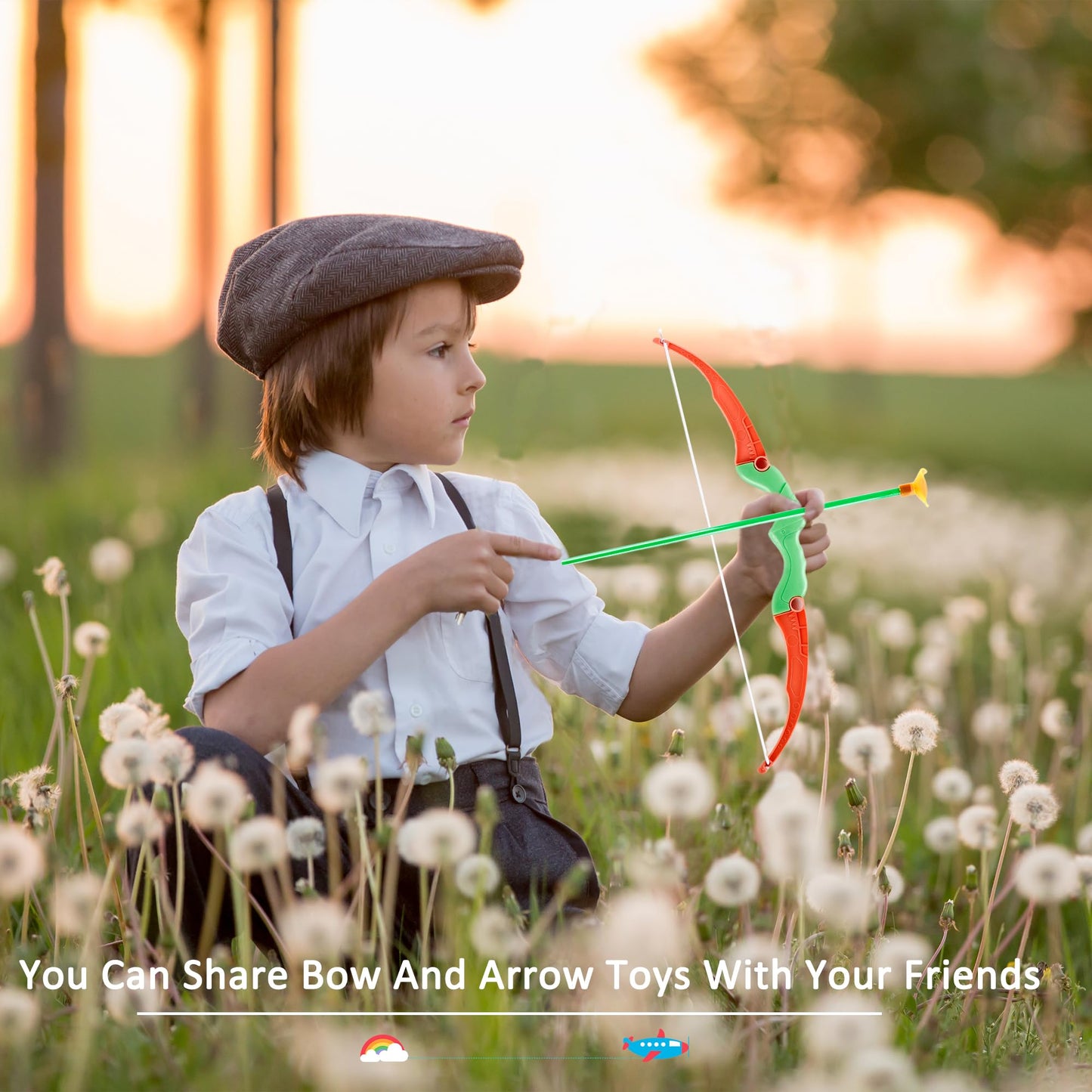 16 Sets Kids Plastic Bow and Arrow Toy Small Bow and Arrow Shooter Mini Arrow Shooter Toys for Boys Girls Sports Target Outdoor Game Sport Party Favors Gifts