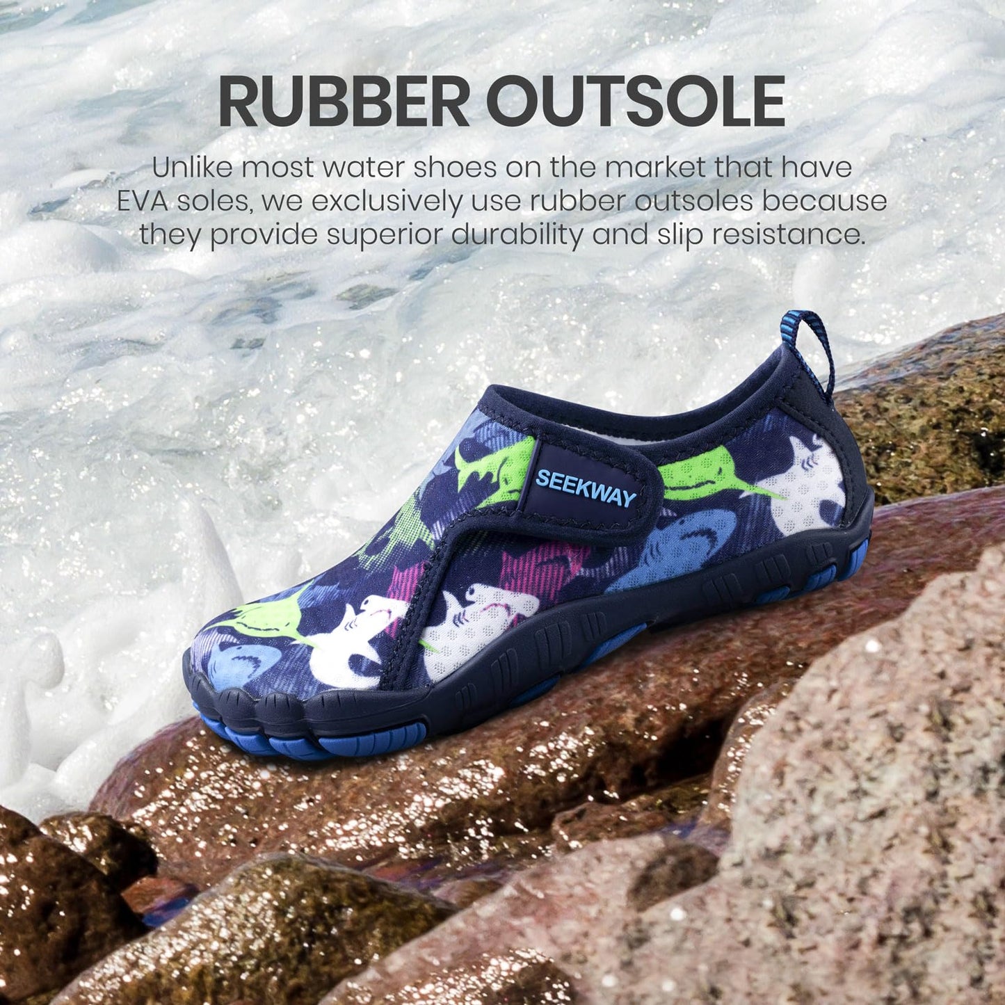 SEEKWAY Barefoot Water Shoes for Kids - Wide Toe Box and Quick-Dry Sand Shoes Toddler for Hiking Swim Beach Pool Kayak Sport Accessories, Camping Essentials Non-Slip for Boys Girls Sizes