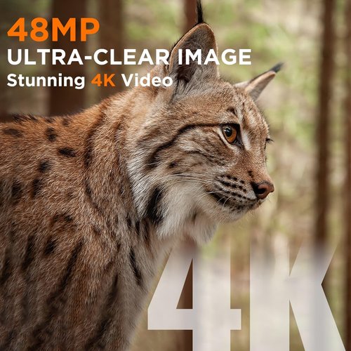 RIGDOO Trail Camera, 4K 48MP Trail Game Camera with Night Vision 0.1s Trigger Motion Activated, IP66 Waterproof Game Cam 130°Wide Angle with 48pcs No Glow LEDs for Outdoor Wildlife Monitoring
