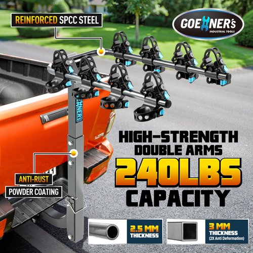 ππ¦π©π«π¨π―ππ πππ«π¬π’π¨π§ 4 Bike Rack Hitch Mount (240lbs), Bike Rack for Car Made with High-Strength SPCC Steel, Dual Cradle Systems, Bike Bicycle Carrier for Car, SUV, Truck 2β Receiver