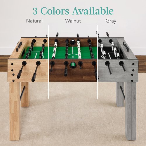 Best Choice Products Large 54 Inch Full-Size Foosball Table for Home, Game Room - Includes 2 Balls, 2 Cup Holders - Walnut