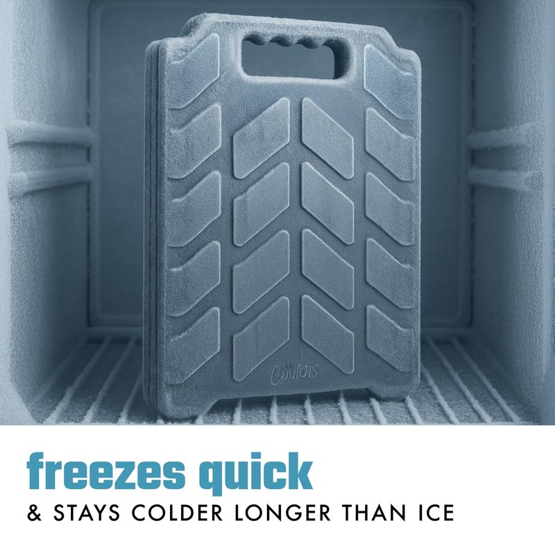 Cool Coolers by Fit & Fresh XL Slim Cooler Ice Blocks, Reusable & Long Lasting XL Ice Packs for Coolers, Slim XL Ice Packs for Cooler Bags, Space Saving, Quick Freeze, 10"x 13", Black, 2PK