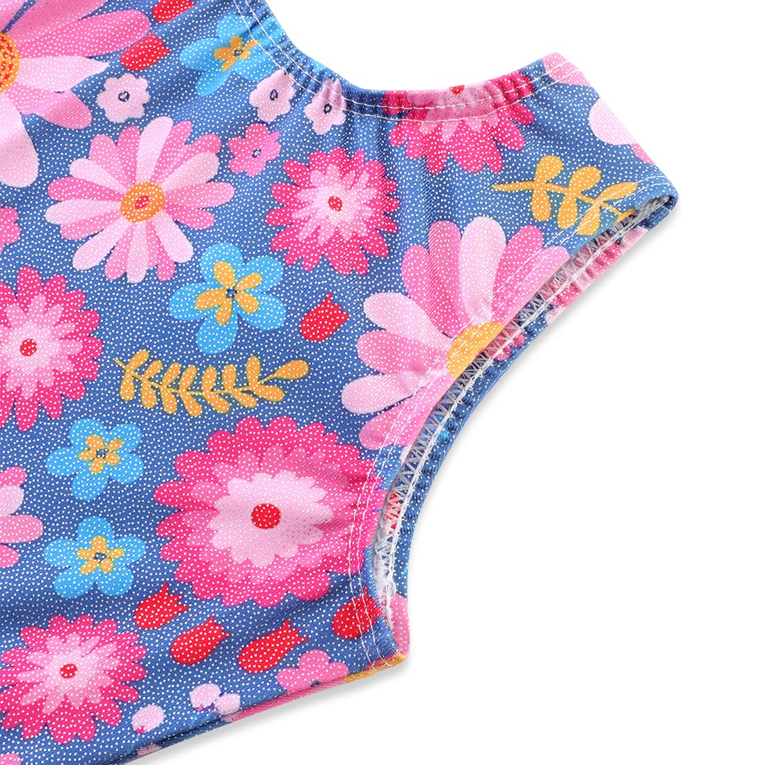 HOZIY Leotards for Girls Gymnastics Size 6-7 Years Blue Flower Floral Tumbling Outfits Biketard Dance Clothes Clothing Toddlers Sparkle Sparkly Glitter Kids