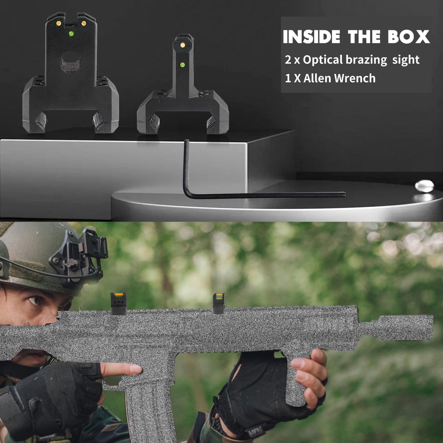 ZBULAR ZR-L3 Multiple Aiming Methods Fiber Optic Front and Rear Sight Fiber Optic Sights