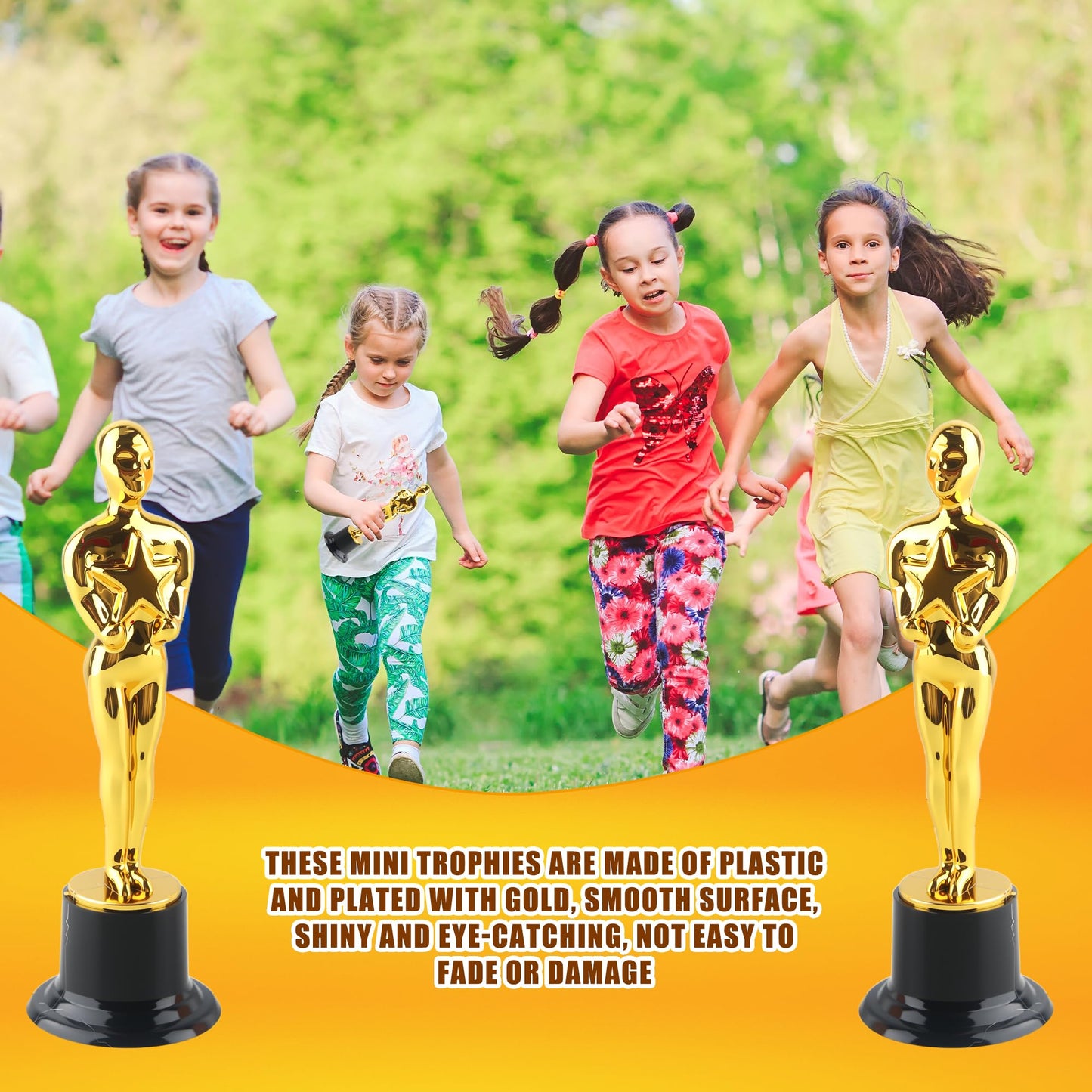 Cotiny 30 Pcs 6 Inch Gold Star Award Trophies Plastic Trophies Award Statues for Classroom Rewards Appreciation Gift Award Ceremony Supplies