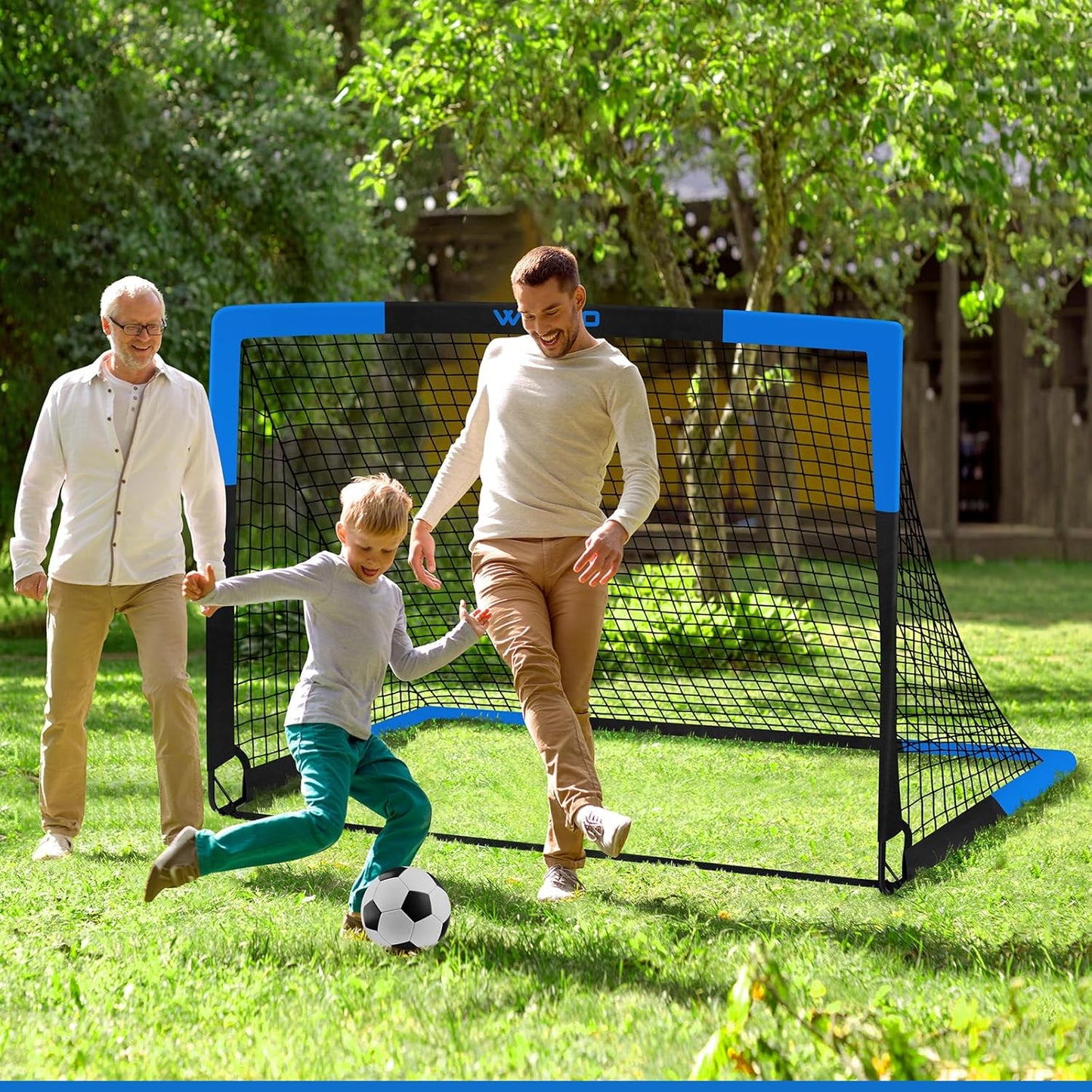 Kids Soccer Goals for Backyard Set of 2, 6x4 ft Portable Toddler Soccer Goal Training Equipment with Soccer Target, Ball, Cones, Soccer Net for Kids Age 3-5 6-8 8-12 10-12-14 Outdoor Sports Games Gift