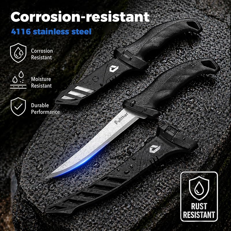 2pc Fishing Knife Set - 7" Fillet Knife & 5" Bait Knife with Sheaths (Variation of THIS listing)