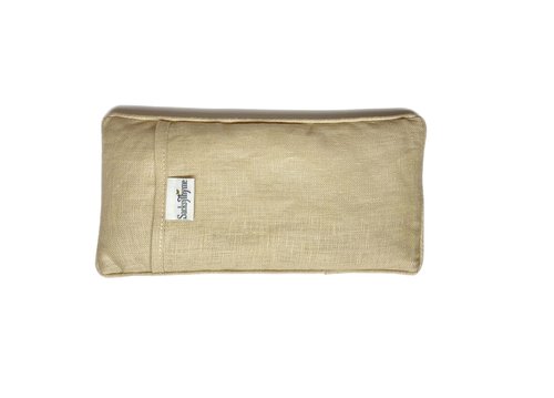 Sacksy Thyme Organic Linen Eye Pillow - Lavender & Flaxseed for Relaxation, Yoga, Stress Relief - Microwavable Heating Pad & Cool Compress - Made in USA - Gifts for Meditation - (Lavender)