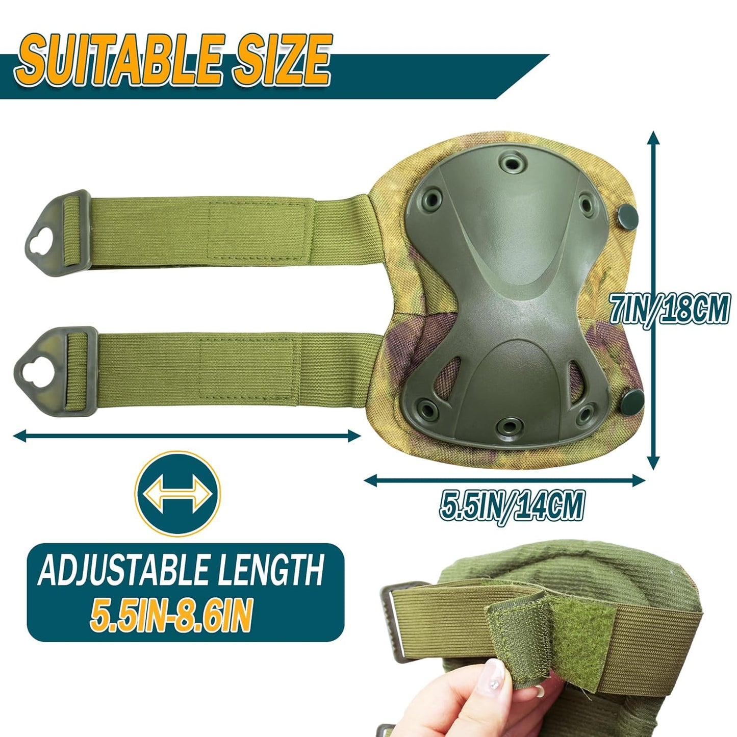1 Pair Hunting Knee Pads, Saddle Hunting Knee Protection Guard Pads with Adjustable Strap and EVA Foam Padding Outdoor Hunting Accessories