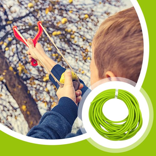 Pineeseatile Sling Shot Rubber Tubing Slingshot Bands 33ft Flexible & Elastic Replacement Sling Shot Latex Tubing with 0.3cm ID, 0.6cm OD & 6kg Tension, Green Color