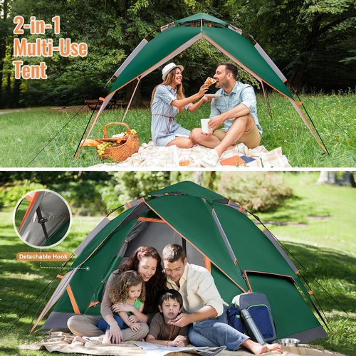VXVGER Camping Tent Instant Pop Up Dome 2 Person Automatic Waterproof Tent Easy Set Up Portable for Family Hiking Travel