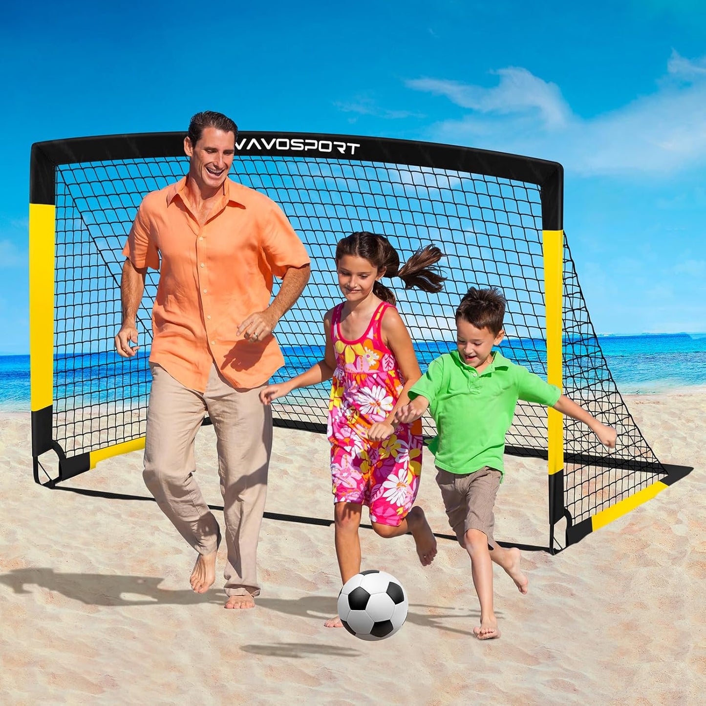 Kids Soccer Goals for Backyard Set, 2 of 4x3 / 6x4 ft Portable Soccer Goal Nets, Pop Up Mini Toddler Soccer Net Training Equipment & Ball, Cones for Ages 3-14, Outdoor Games Gifts for Youth