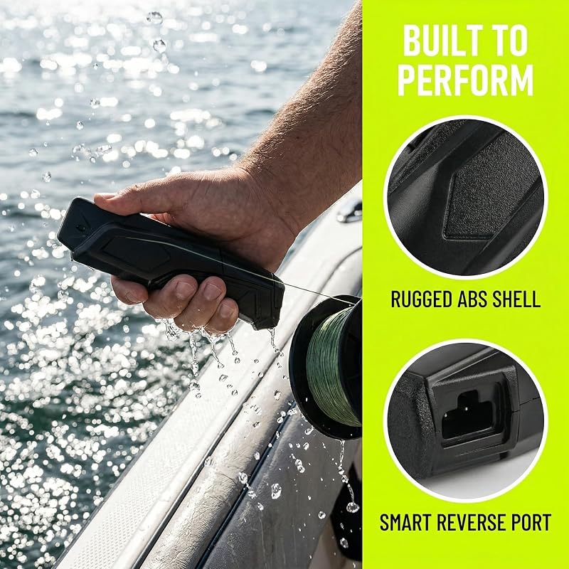 Electric Fishing Line Stripper – 3.5 m/s Portable Line Removal Tool for Spinning, Casting & Trolling Reels