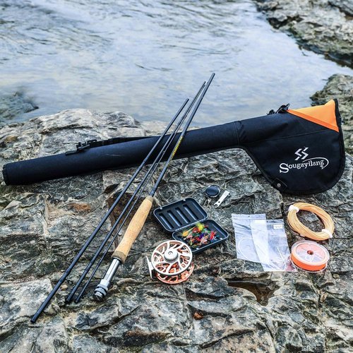 Sougayilang Fly Fishing Rod and Reel Combo, 5/6 Weight, Lightweight Portable, Starter Package