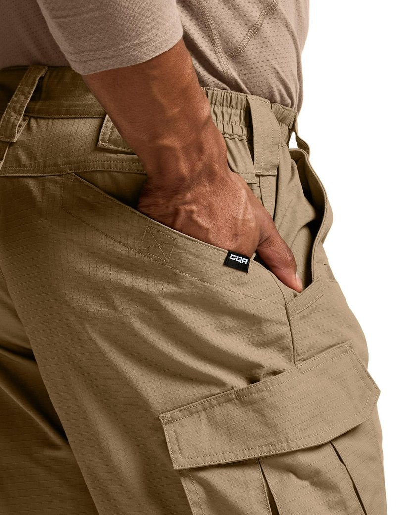 CQR Men's Tactical Pants, Water Resistant Ripstop Cargo Pants, Lightweight EDC Work Hiking Pants, Outdoor Apparel, Raider Mag Pocket Cougar, 30W x 30L