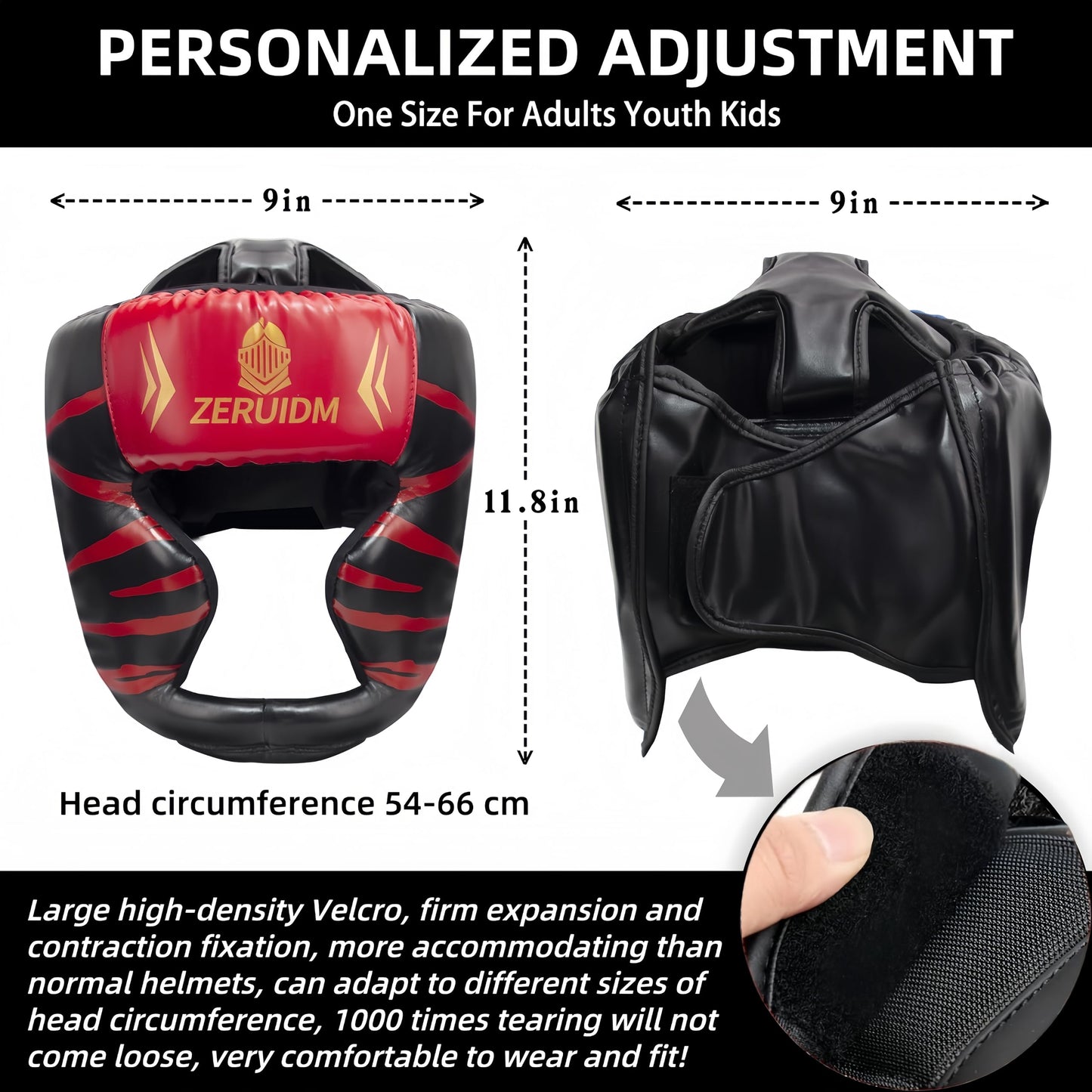 2 Pack Boxing Headgear for Adult Men Kids, Thickened Training Sparring Head Guard for MMA Kickboxing Muay Thai Equipment