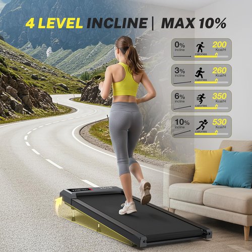 WELLFIT Walking Pad Treadmill with Incline/Decline,300+ lbs Capacity,2.5HP Quiet Standing Under Desk Walking Jogging Running Machine for Apartment Office Home,Works with Apps & Remote Control