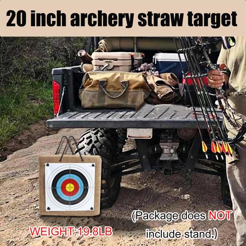 SOPOGER Archery Arrow Targets for Backyard - 20 * 4.7 inch Bow and Arrow Target Archery Block Straw Target for Recurve & Compound Bow Shooting Practice Outdoors (Straw Target)