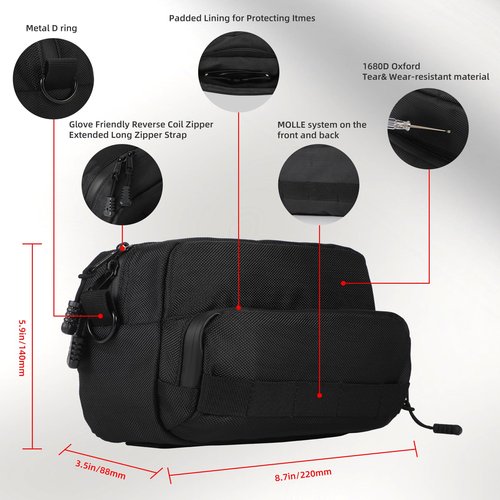OFIG Universal Motorcycle Handlebar Bag, Motorcycle Storage Bag Fork Bag Sissy Bar Bag, Bike Handlebar Bag Fit for Motorbike Dirt Bike Bicycle Snowmobile Quad ATV