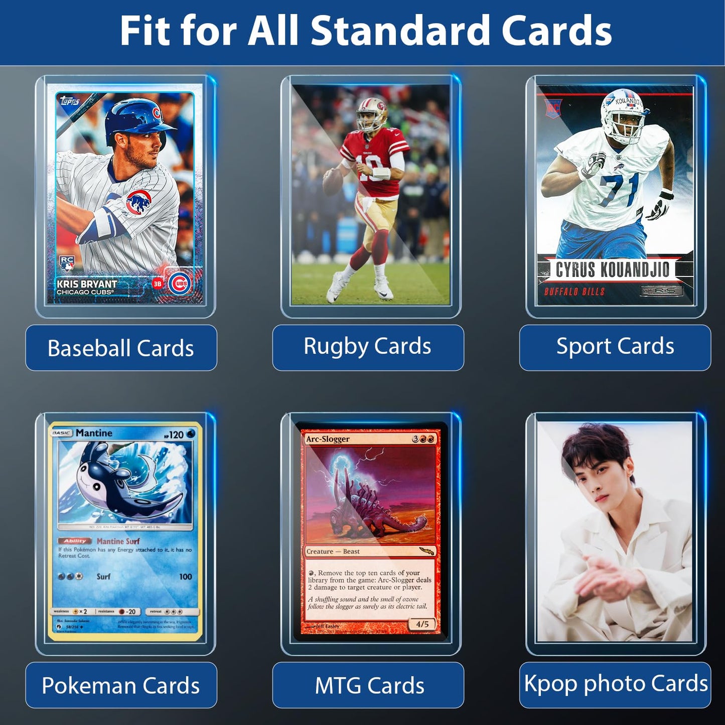 200 Card Sleeves Top Loaders for Cards, Premium Toploaders for Cards, 3"x4" Baseball Card Protectors Hard Plastic, Hard Card Sleeves, Sports Trading Card Holder (100 Toploaders + 100 Penny Sleeves)