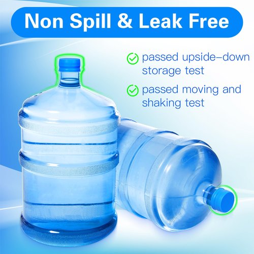 Gofriipai Upgraded 3 and 5 Gallon Water Jug Cap, Silicone Reusable Replacement Cap, No Spill 5 Gallon Water Jug Lid Fits 55mm Bottle, 5 gallon water bottle caps for Outdoor & Kitchen - Pack of 3