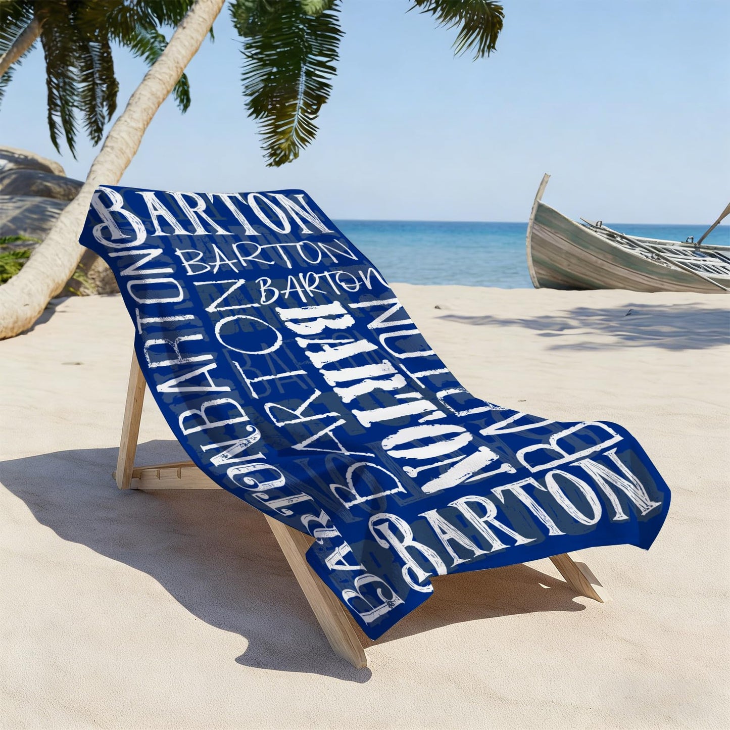 Yoke Style Personalized Beach Towels for Kids, Custom Sand Free Microfiber Beach Towel with Your Name, Customized Quick Dry Pool Towels Easter Gifts for Girls Boys Toddler