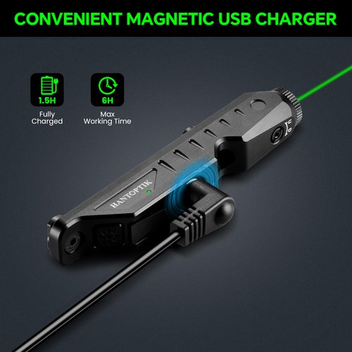 Hantoptik Green Tactical Laser Sight Compatible with M-Lok and Picatinny Rail,Increased a Remote Pressure Switch,IIIA Class Laser Output ≤5mw