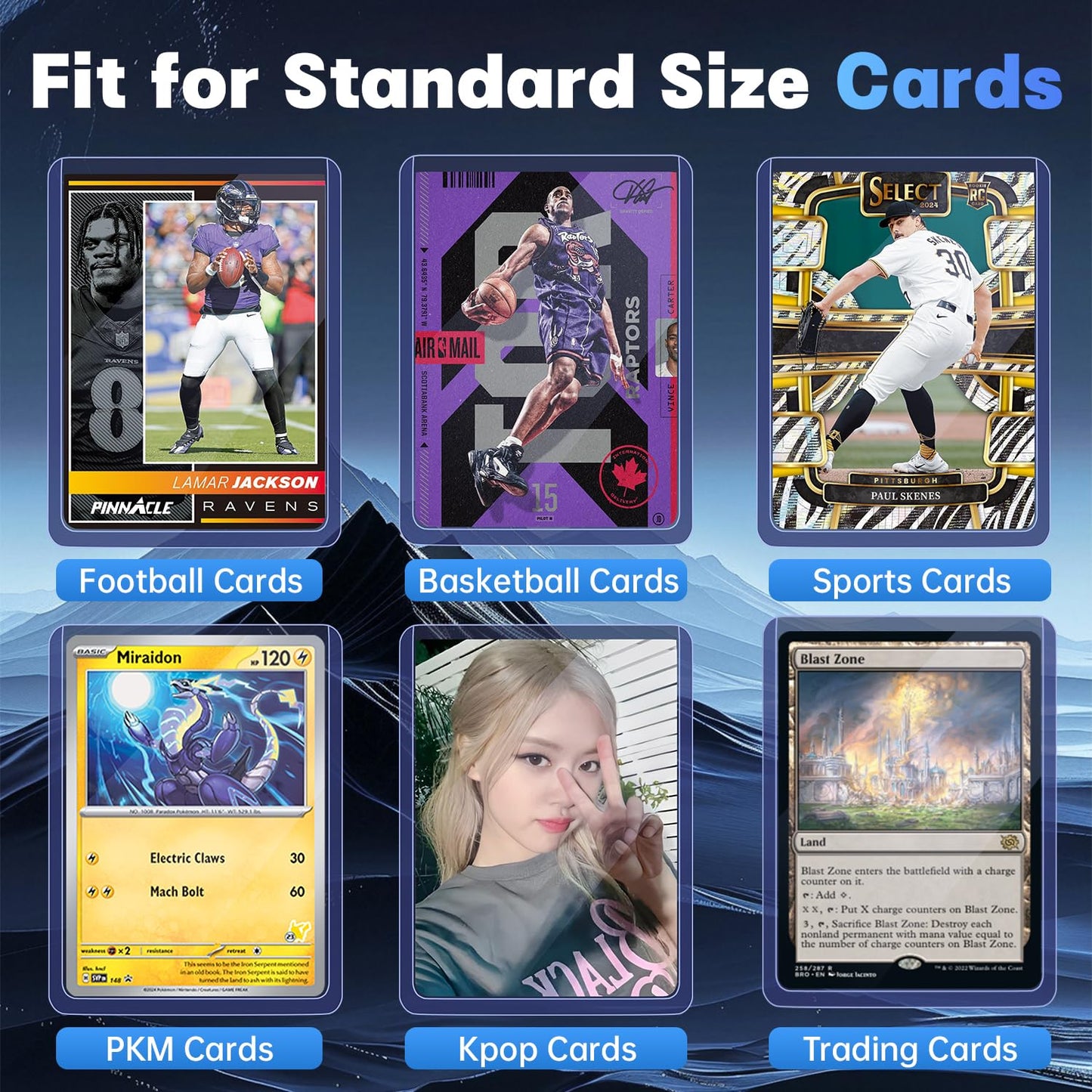100 PCS Top Loaders for Cards, Hard Plastic Card Sleeves Toploaders, Baseball Trading Card Holder Protectors (100 Toploaders)