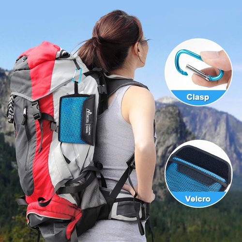 MENOLY 3 Pack Cooling Towels, 40"x12" Cooling Towels for Neck and Face with Carrying Breathable Bags, Soft Microfiber Instant Cooling Rags, Gym Sweat Towel for Sports, Yoga, Camping, Running