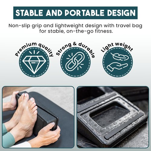 Squat Wedge Block w/Non Slip Strips | Slant Board for Calf Stretching | Yoga Blocks Foam Wedge | Multi-Functional Slant Board for Squats | Elevated Heel Squat Wedges Set | Adjustable Wedges For Squat