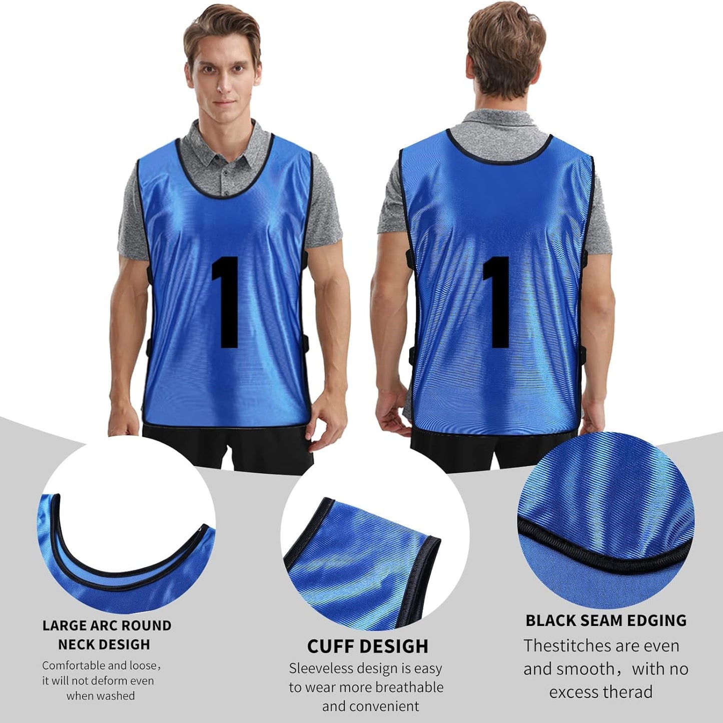 24Pack pinnies Soccer Vests Youth Scrimmage Basketball Team Practice Jerseys for Kids Adult Sports Football Pennies
