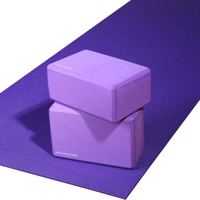 Fitvids 1/4-Inch High Density Thick Non Slip Yoga Mat with Knee Pad and Carrying Strap for Workout, Pilates, Gym Home Exercise, Purple