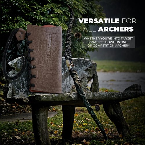 Handmade Leather Archery Arm Guard for Women and Men Adjustable Protective and Lightweight for Hunting, Target Shooting Youth and Adult Unisex Leather Forearm Guard (Brown)