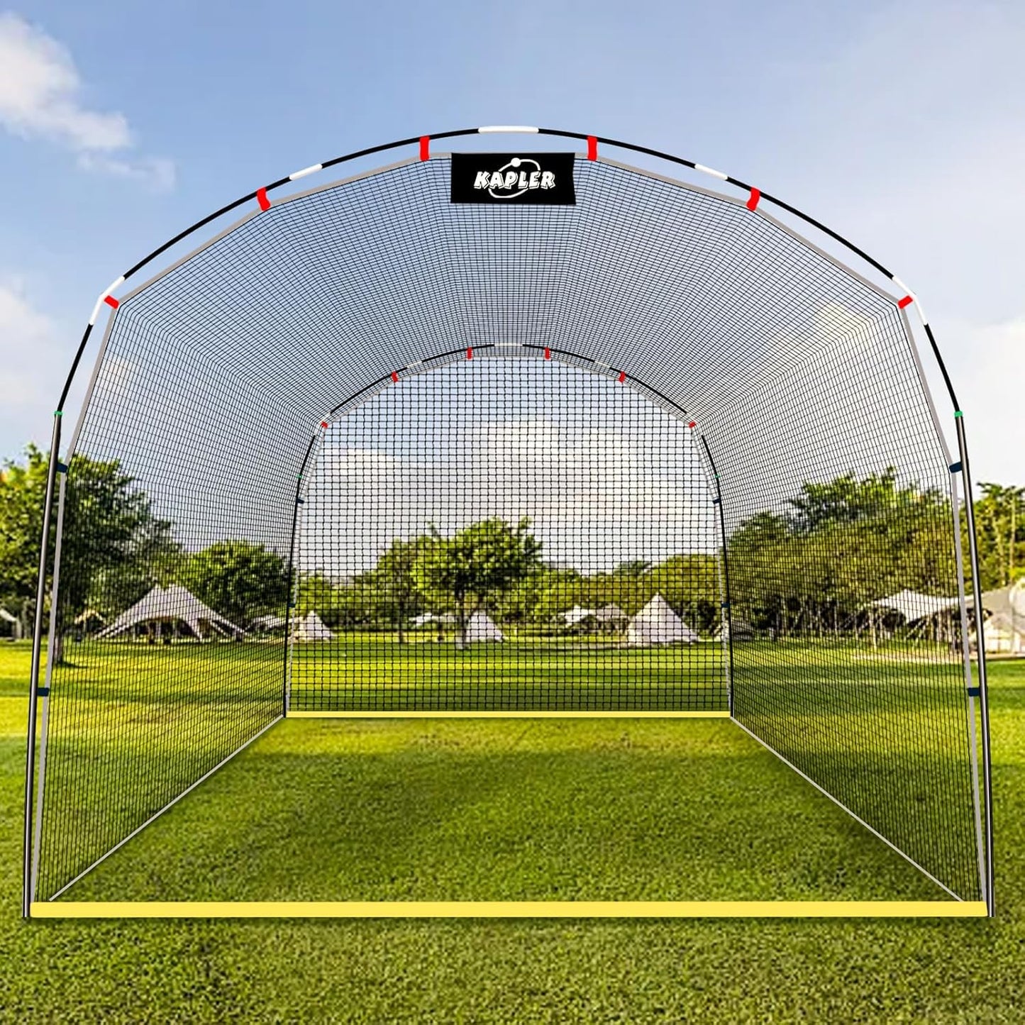 Kapler Baseball Batting Cage, 13ft x 10ft x 8ft Softball Batting Net Cage Backyard Training, with High Strength Steel Frame and Net, Great Outdoor Baseball Softball Training Cage Equipment