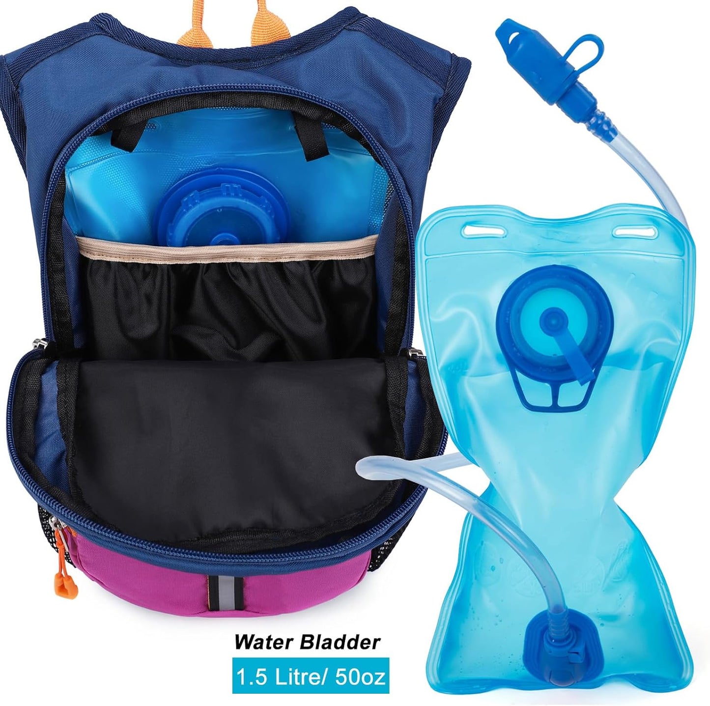 Ivygreen Kids Hydration Backpack, Hiking Backpack for Boys or Girls with 1.5L Water Bladder