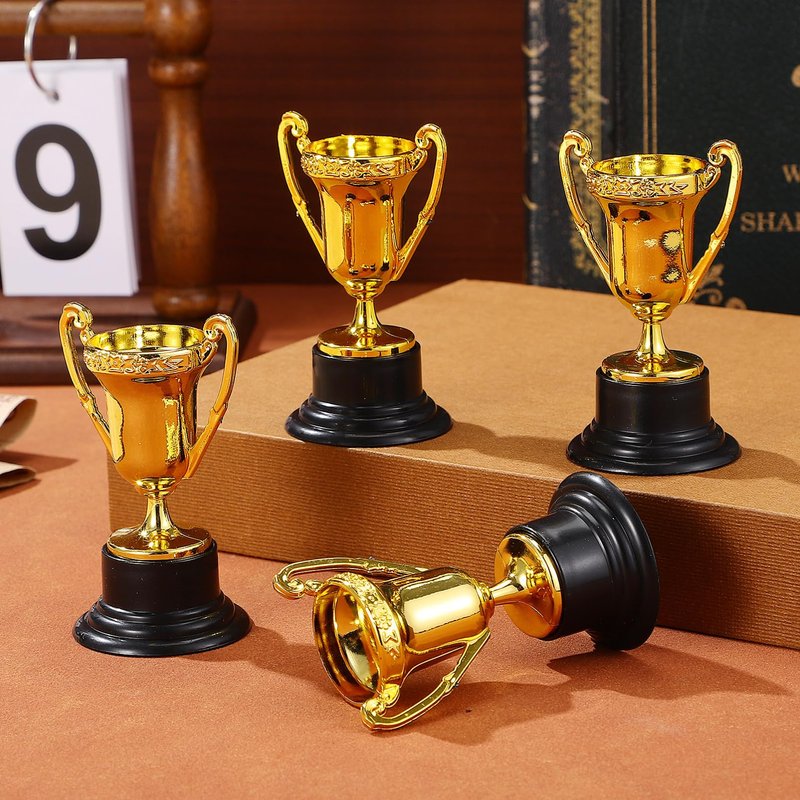 Operitacx Plastic Trophy 3.34 Inch Mini Reward Trophies Set for Kids School Awards Party Prizes and Sports Competitions Classroom Supplies