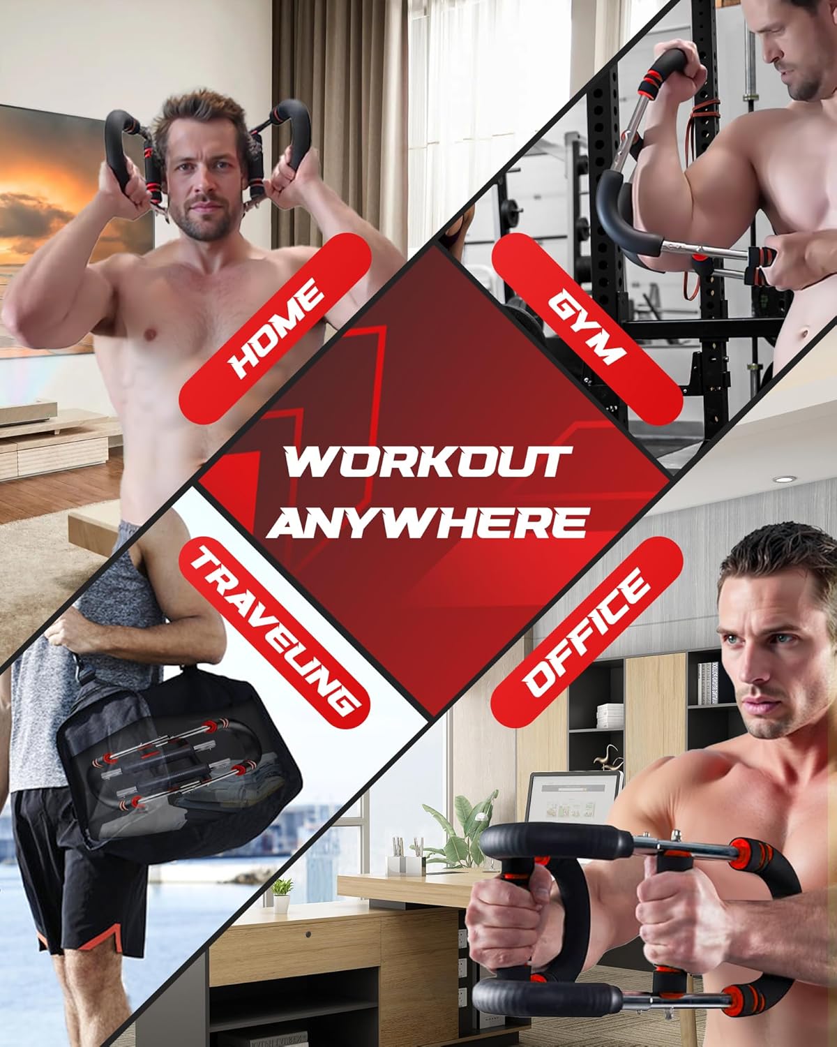 2025 Pro Twister Arm Trainer, Adjustable Power Twister Bar, Chest Shoulder Arm Workout Equipment, Portable Detachable Upper Body Fitness Machine for Home & Gym