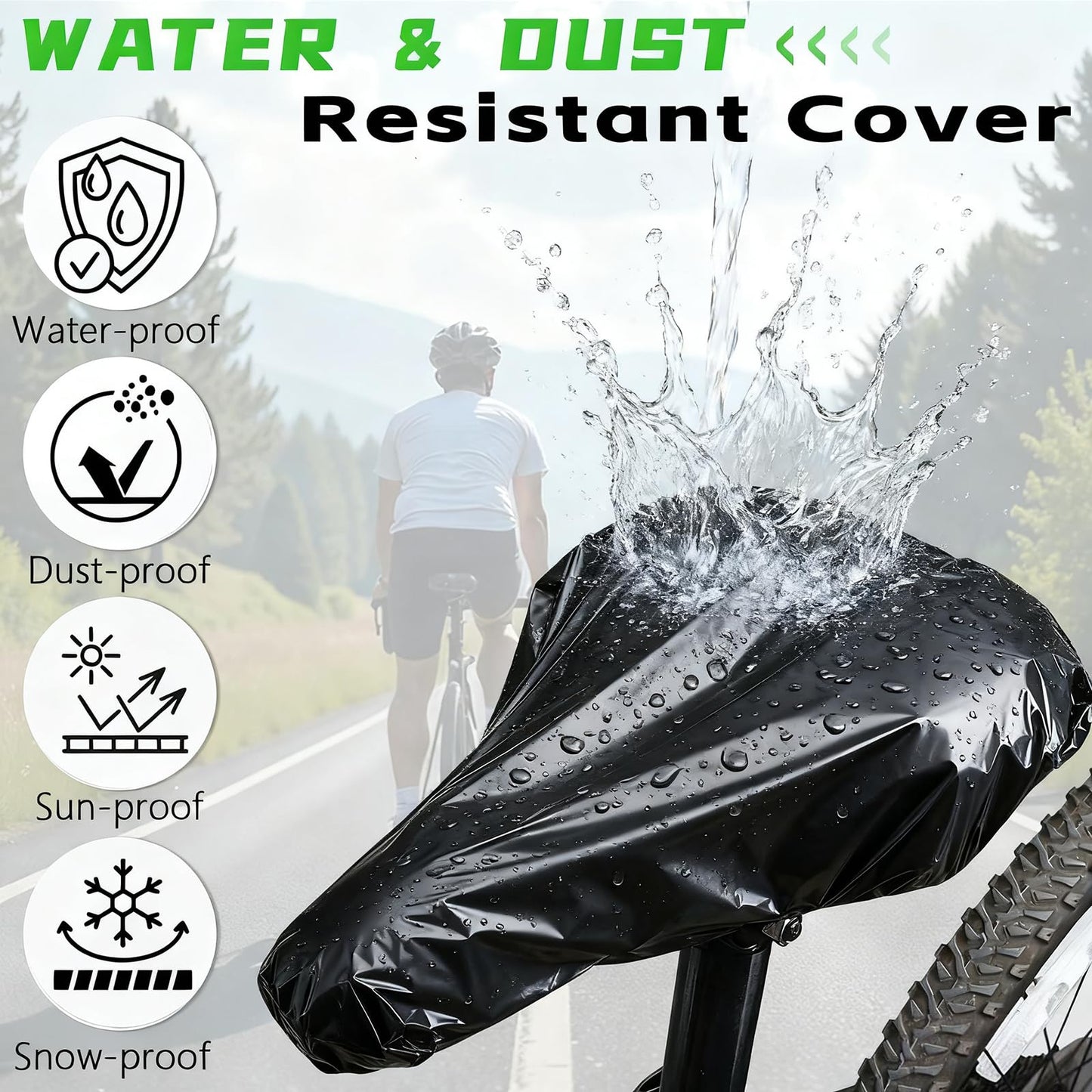POEWVUF Universal Gel Bicycle Seat Cover, Comfortable Padded Cushion for Indoor Outdoor Cycling, Mountain Road Bikes, Peloton, Exercise (11inch*10inch)