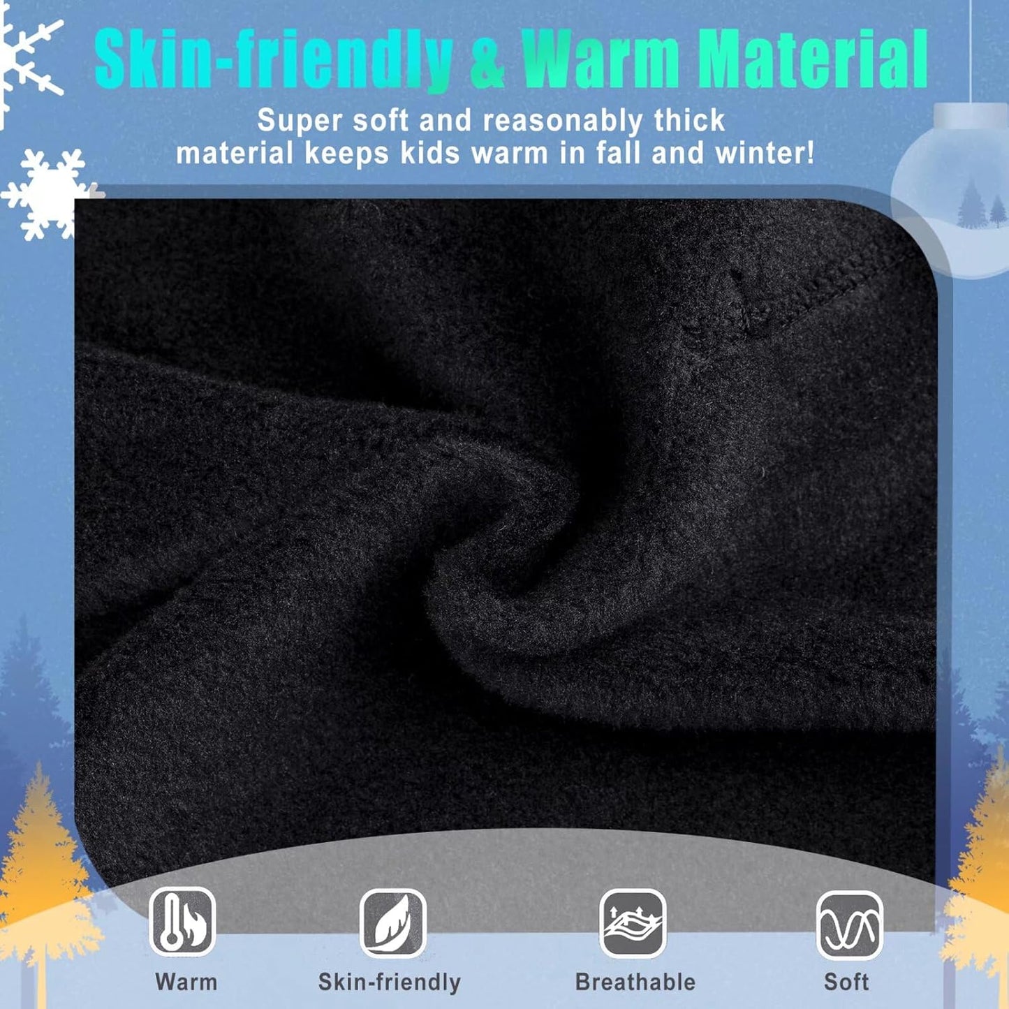 2 Pack Kids Balaclava Face Mask for Boys Girls, Windproof Winter Hat Ski Mask for Cold Weather, Breathable Face Warmer for Sports -12
