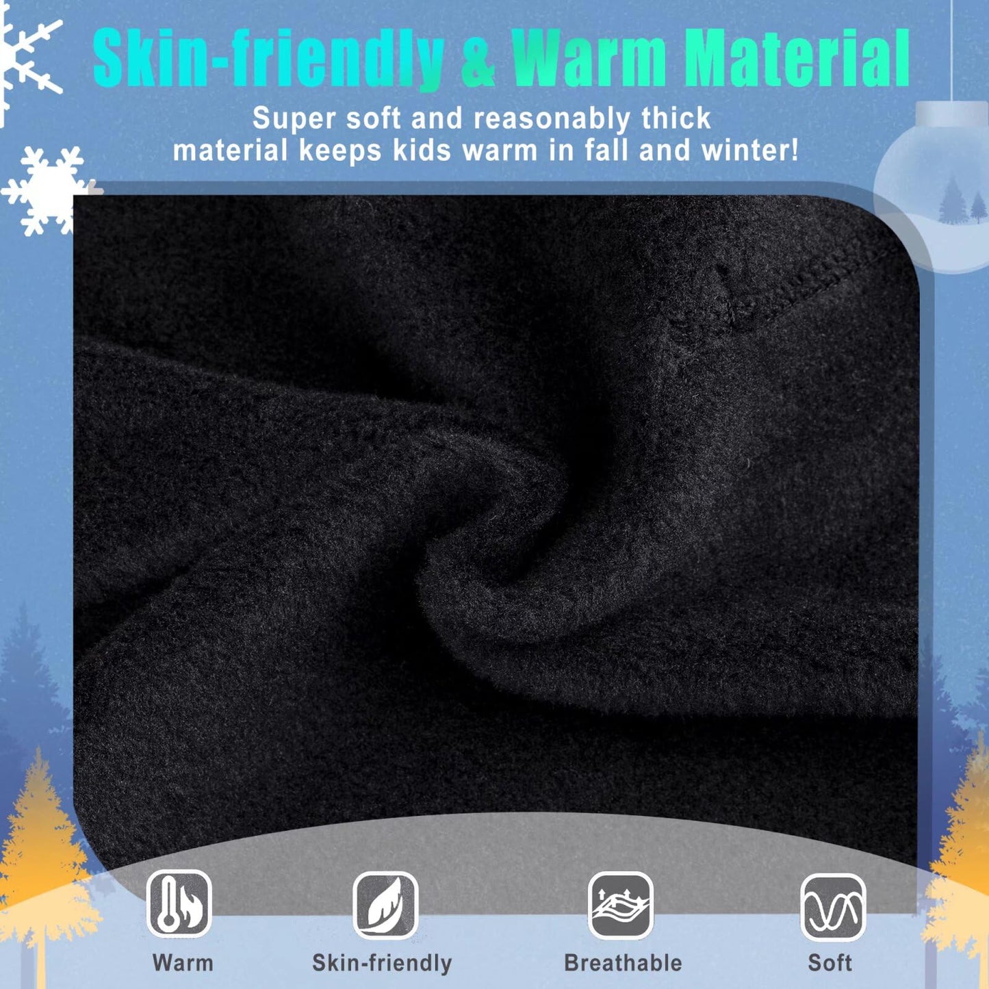 2 Pack Kids Balaclava Face Mask for Boys Girls, Windproof Winter Hat Ski Mask for Cold Weather, Breathable Face Warmer for Sports -12