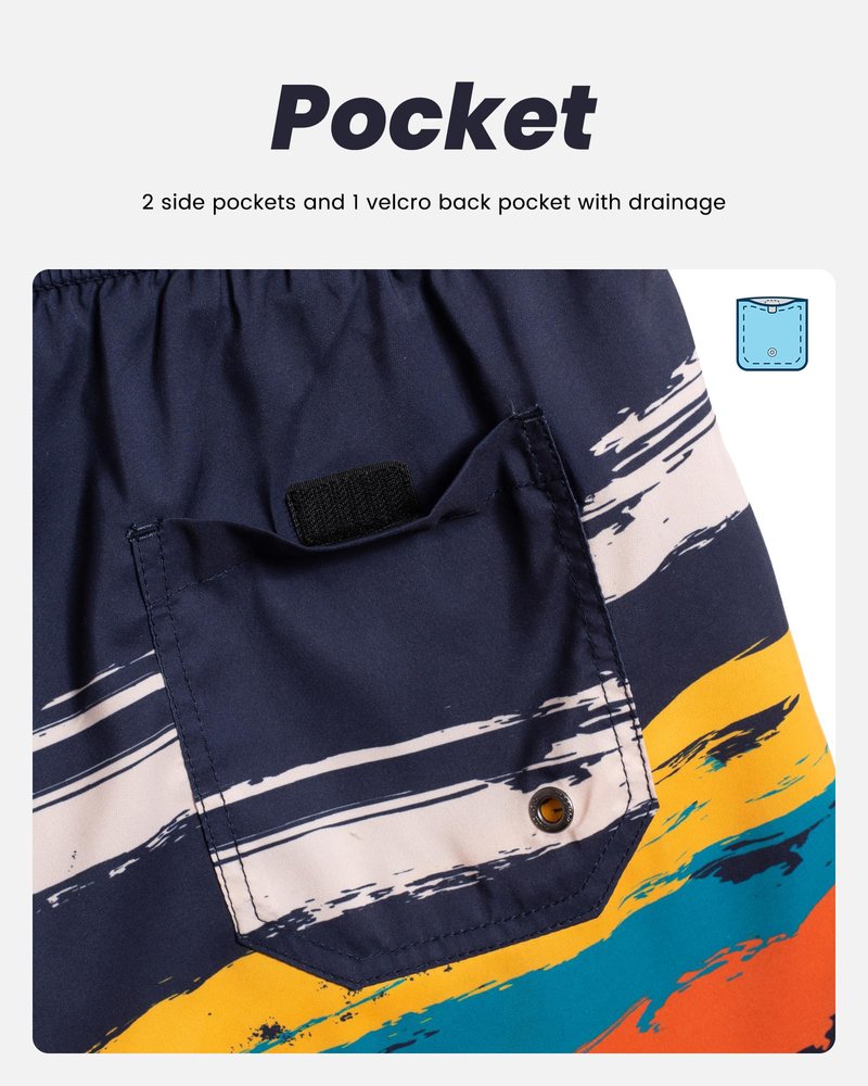 maamgic Mens Swim Trunks Quick Dry Swim Shorts with Mesh Lining Funny Swimwear Bathing Suits 7inch Flamingo N Tree Blue X-Small