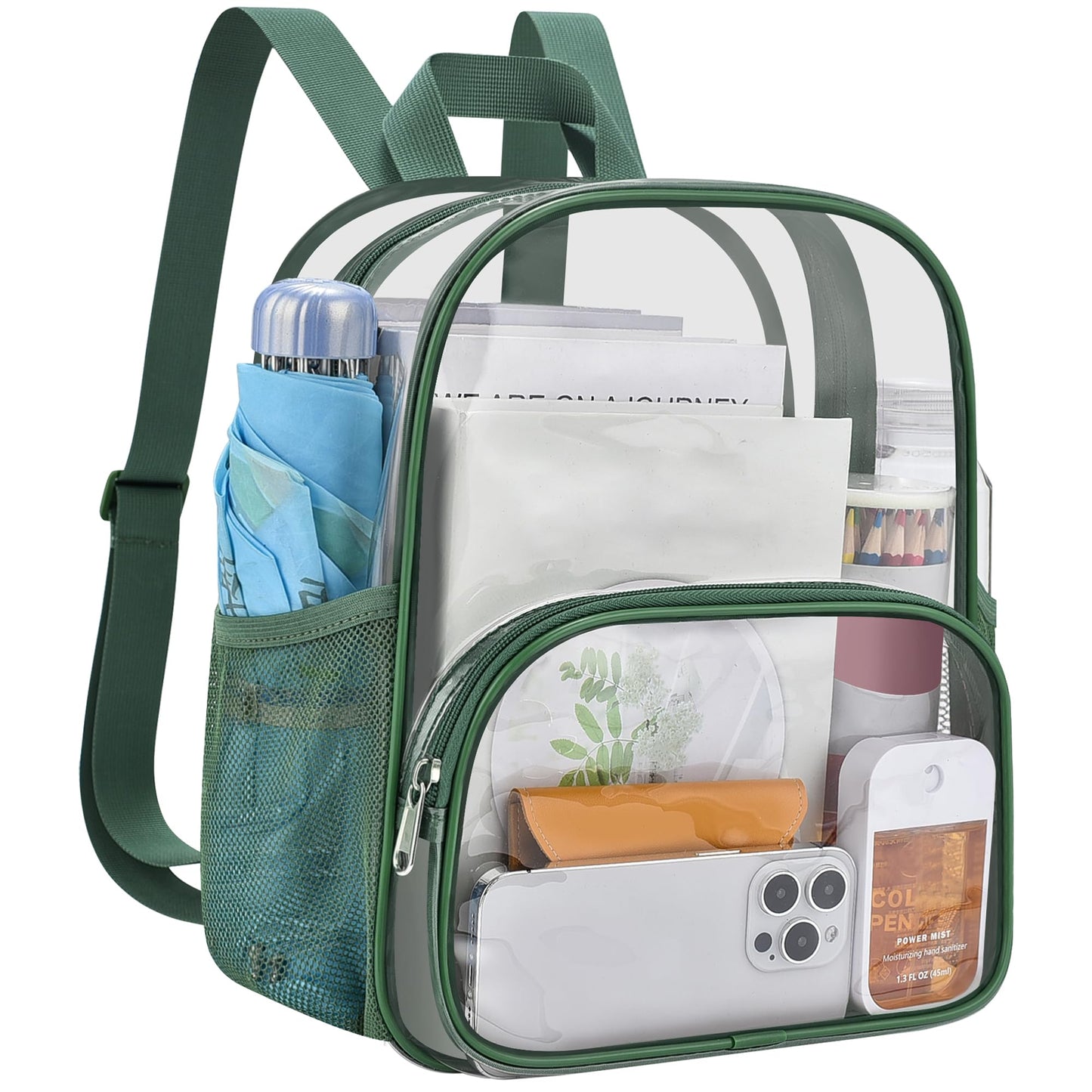 USPECLARE Clear Backpack for Stadium Events Small Clear Backpack 11.5x9.5x6 for Concert Sport Events Work Travel