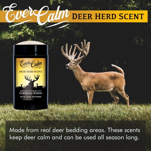 Conquest Scents EverCalm Deer Herd Scent Stick – Deer Attractant & Calming Scent, All-Season Effectiveness, Versatile Hunting Wax Stick, 2.5 oz