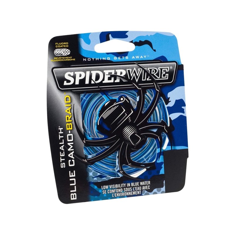 SpiderWire Stealth® Superline, Blue Camo, 100lb | 45.3kg, 1500yd | 1371m Braided Fishing Line, Suitable for Saltwater and Freshwater Environments
