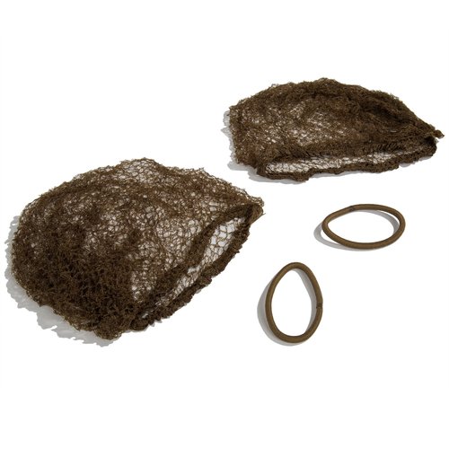 One Knot HAIRNET with 2 Comfort Equestrian Hairnets and 2 Matching Hairties, Dark Brown