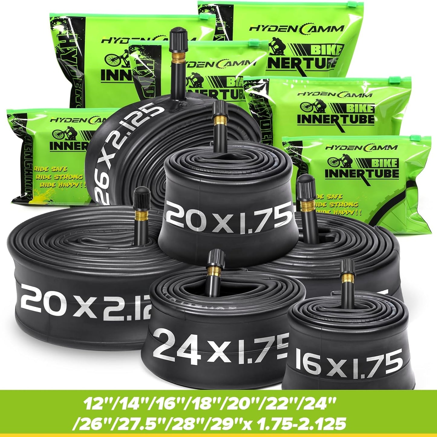2/4 Pack 20/26x2.125/2.40 Bike Tube, 20/26x2.125 Bike Inner Tube with 35mm AV Schrader Valve, Butyl 20/26x2.40 Tube with 2 Tire Levers, 20/26x2.125/2.20/2.25/2.30/2.35/2.40 for MTB/City Bike