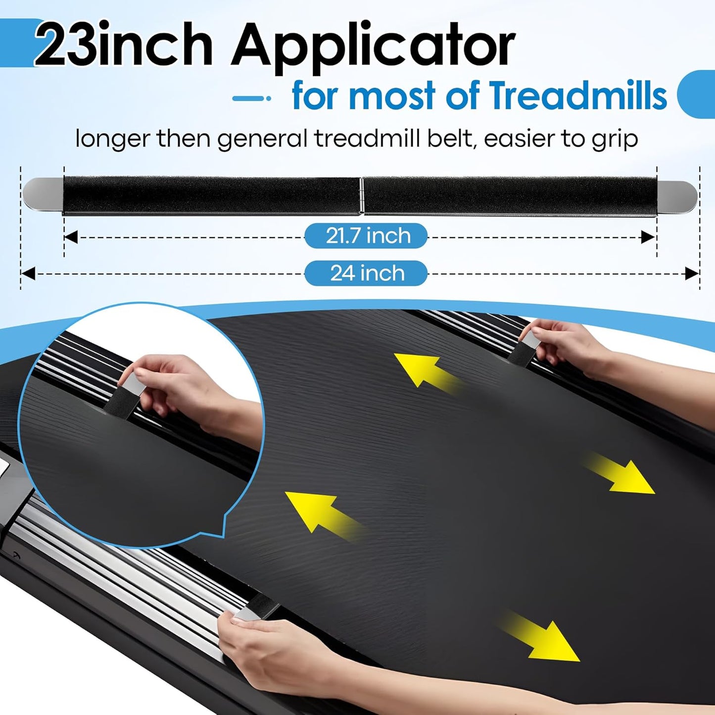120ml/4oz Treadmill Lubricant with 24inch Foldable Applicator, Pure Silicone Walking Pad Oil Lube for Treadmill Belt Lubrication