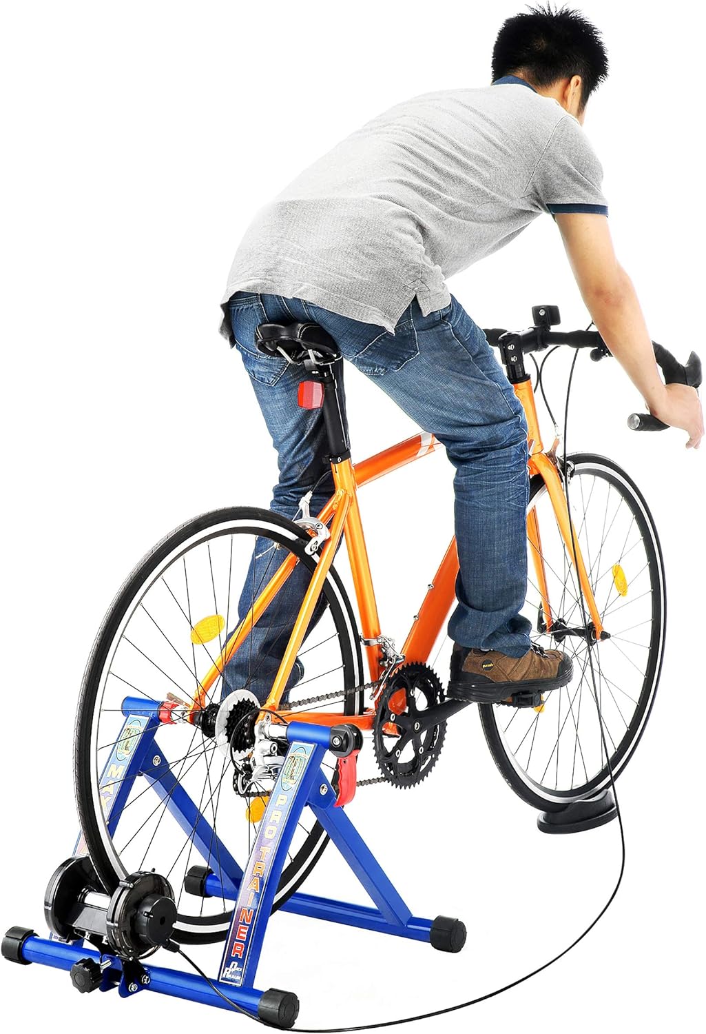 Indoor Bike Trainer – Convert Mountain, Road, or Beach Bicycle into a Stationary Exercise Bike for Indoor Riding All Year Round by Bike Lane (Silver)