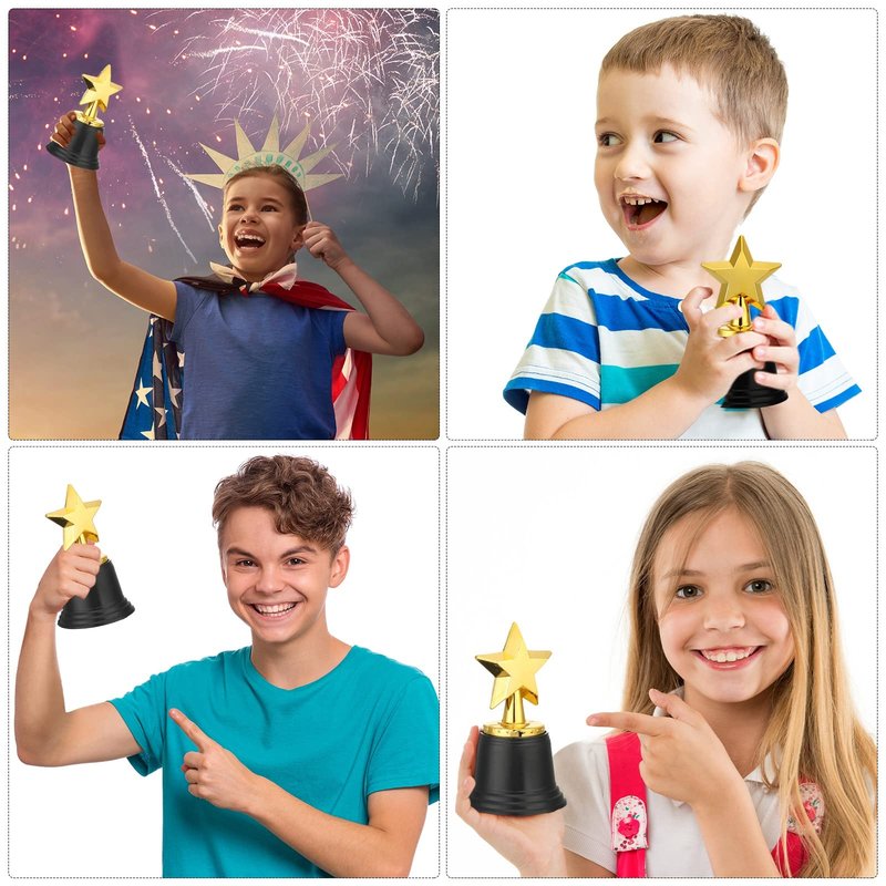 Jerify 24 Pcs Mini Star Trophy Awards Bulk 4.7 Inch Gold Trophy Awards Plastic Cup for Party Favors Soccer Football Winning Prize Competitions Carnival Rewards